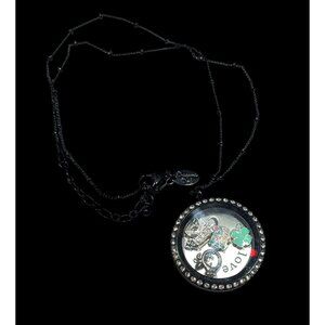 Origami Owl Love Life Black Window Locket Necklace